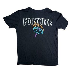 Fortnite Flaming Umbrella Short Sleeve T-Shirt Boys Size Large